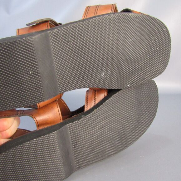 Vintage Kinsman Faux Leather Sandals Men's Size 11 Buckle Strap Open Toe Shoes - Picture 8 of 8